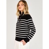image:imageANRABESS Womens Quarter Zip Fall Lightweight SweatersStriped Black White