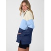 image:imageANRABESS Womens Quarter Zip Pullover Oversized Color Block SweatshirtsApricot Sky Navy Blue
