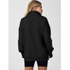 image:imageANRABESS Womens Quarter Zip Pullover Oversized Color Block SweatshirtsBlack