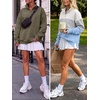 image:imageANRABESS Womens Quarter Zip Pullover Oversized Color Block SweatshirtsCoffee