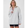 image:imageANRABESS Womens Quarter Zip Pullover Oversized Color Block SweatshirtsLight Grey