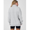 image:imageANRABESS Womens Quarter Zip Pullover Oversized Color Block SweatshirtsLight Grey