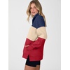 image:imageANRABESS Womens Quarter Zip Pullover Oversized Color Block SweatshirtsRoyal Blue Apricot Red