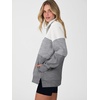 image:imageANRABESS Womens Quarter Zip Pullover Oversized Color Block SweatshirtsWhite Grey