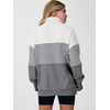 image:imageANRABESS Womens Quarter Zip Pullover Oversized Color Block SweatshirtsWhite Grey