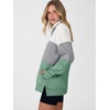 image:imageANRABESS Womens Quarter Zip Pullover Oversized Color Block SweatshirtsWhite Light Grey Sage Green