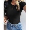 image:imageANRABESS Womens Ribbed Short Sleeve Tops Basic Tee ShirtsBlack