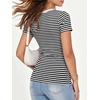 image:imageANRABESS Womens Ribbed Short Sleeve Tops Basic Tee ShirtsBlack White Striped