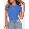 image:imageANRABESS Womens Ribbed Short Sleeve Tops Basic Tee ShirtsBlue
