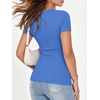 image:imageANRABESS Womens Ribbed Short Sleeve Tops Basic Tee ShirtsBlue