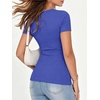 image:imageANRABESS Womens Ribbed Short Sleeve Tops Basic Tee ShirtsDeep Blue