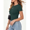 image:imageANRABESS Womens Ribbed Short Sleeve Tops Basic Tee ShirtsForest Green