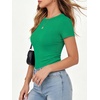 image:imageANRABESS Womens Ribbed Short Sleeve Tops Basic Tee ShirtsGreen