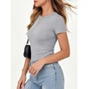 image:imageANRABESS Womens Ribbed Short Sleeve Tops Basic Tee ShirtsGrey
