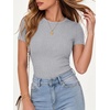 image:imageANRABESS Womens Ribbed Short Sleeve Tops Basic Tee ShirtsGrey