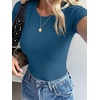 image:imageANRABESS Womens Ribbed Short Sleeve Tops Basic Tee ShirtsIndigo