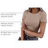 image:imageANRABESS Womens Ribbed Short Sleeve Tops Basic Tee ShirtsKhaki