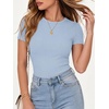 image:imageANRABESS Womens Ribbed Short Sleeve Tops Basic Tee ShirtsLight Blue