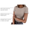 image:imageANRABESS Womens Ribbed Short Sleeve Tops Basic Tee ShirtsLight Khaki