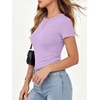image:imageANRABESS Womens Ribbed Short Sleeve Tops Basic Tee ShirtsLight Purple