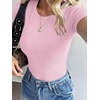 image:imageANRABESS Womens Ribbed Short Sleeve Tops Basic Tee ShirtsPink