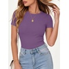 image:imageANRABESS Womens Ribbed Short Sleeve Tops Basic Tee ShirtsPurple