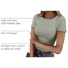 image:imageANRABESS Womens Ribbed Short Sleeve Tops Basic Tee ShirtsSage Green