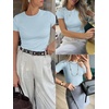 image:imageANRABESS Womens Ribbed Short Sleeve Tops Basic Tee ShirtsSky