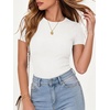 image:imageANRABESS Womens Ribbed Short Sleeve Tops Basic Tee ShirtsWhite