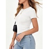 image:imageANRABESS Womens Ribbed Short Sleeve Tops Basic Tee ShirtsWhite