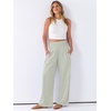 image:imageANRABESS Womens Striped Gingham Wide Leg Palazzo Pants with PocketsArmy Green White Stripe