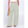 image:imageANRABESS Womens Striped Gingham Wide Leg Palazzo Pants with PocketsArmy Green White Stripe