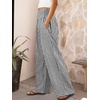 image:imageANRABESS Womens Striped Gingham Wide Leg Palazzo Pants with PocketsBlack White Plaid