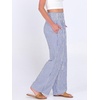 image:imageANRABESS Womens Striped Gingham Wide Leg Palazzo Pants with PocketsBlue White Stripe