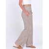 image:imageANRABESS Womens Striped Gingham Wide Leg Palazzo Pants with PocketsBrown White Stripe