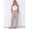 image:imageANRABESS Womens Striped Gingham Wide Leg Palazzo Pants with PocketsBrown White Stripe