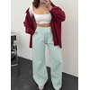 image:imageANRABESS Womens Striped Gingham Wide Leg Palazzo Pants with PocketsGreen White Plaid