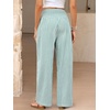 image:imageANRABESS Womens Striped Gingham Wide Leg Palazzo Pants with PocketsGreen White Plaid