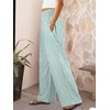 image:imageANRABESS Womens Striped Gingham Wide Leg Palazzo Pants with PocketsGreen White Plaid