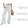 image:imageANRABESS Womens Striped Gingham Wide Leg Palazzo Pants with PocketsGreen White Stripe