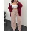 image:imageANRABESS Womens Striped Gingham Wide Leg Palazzo Pants with PocketsLight Brown White Plaid