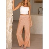 image:imageANRABESS Womens Striped Gingham Wide Leg Palazzo Pants with PocketsOrange White Plaid