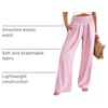 image:imageANRABESS Womens Striped Gingham Wide Leg Palazzo Pants with PocketsPink White Plaid