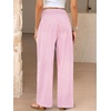 image:imageANRABESS Womens Striped Gingham Wide Leg Palazzo Pants with PocketsPink White Plaid