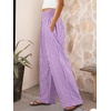 image:imageANRABESS Womens Striped Gingham Wide Leg Palazzo Pants with PocketsPurple White Plaid