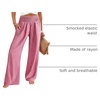 image:imageANRABESS Womens Striped Gingham Wide Leg Palazzo Pants with PocketsRed White Plaid