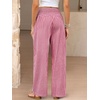 image:imageANRABESS Womens Striped Gingham Wide Leg Palazzo Pants with PocketsRed White Plaid