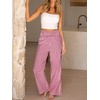 image:imageANRABESS Womens Striped Gingham Wide Leg Palazzo Pants with PocketsRed White Plaid