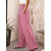 image:imageANRABESS Womens Striped Gingham Wide Leg Palazzo Pants with PocketsRed White Plaid