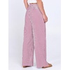 image:imageANRABESS Womens Striped Gingham Wide Leg Palazzo Pants with PocketsRed White Stripe